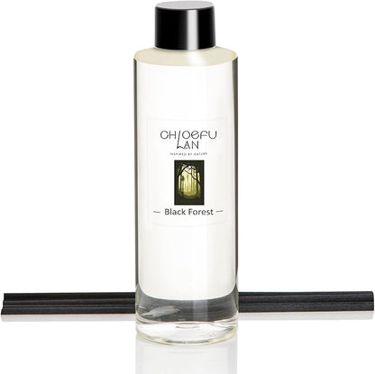 Chloefu LAN Black Forest Scented Oil Diffuser Refill 6.76 fl oz Natural Essential Oil, Aromatherapy, SPA and Home Decor for Men, 0% Alcohol, Unique Blend to Promote Sleep & Relieve Stress