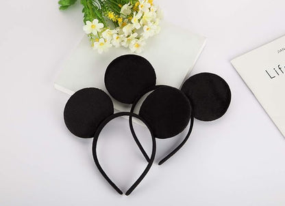 FANYITY Mouse Ears Headbands Sequin Hair Band for Girls Women Boys Party, 2 Pieces (BLack)