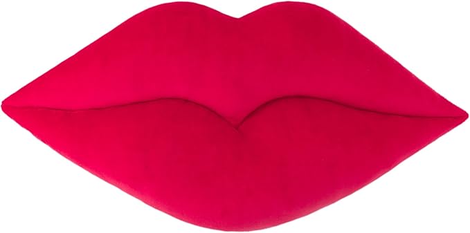 KINGROSE 3D Lip Throw Pillow Cute Decorative Pillow Soft Cushion for Sofa Couch Bed Home Decor Girls 12 x 24 Inches Red