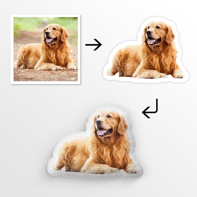 Pawfect House My Beloved Fur Baby, Personalized Funny Pet Pillow with Picture, Custom Cat Dog Photo Shaped Pillow with Face, Birthday Gifts for Dog Lovers, Pet Lovers