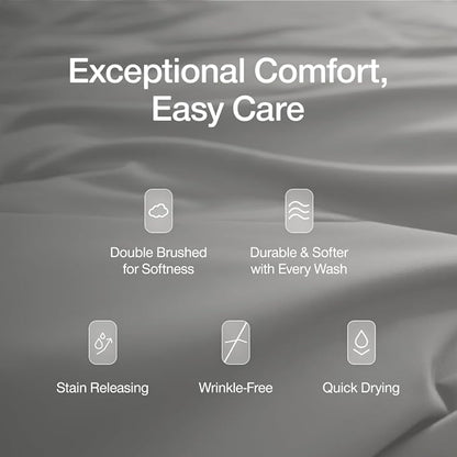 Coop Home Goods Comphy SoftSpa Bed Sheet Set of 4 Pieces, Dove Grey Full, Super Soft Full Sheets, Flat and Fitted, Luxury Spa and Hotel Quality Bed Sheets and Pillowcase Set