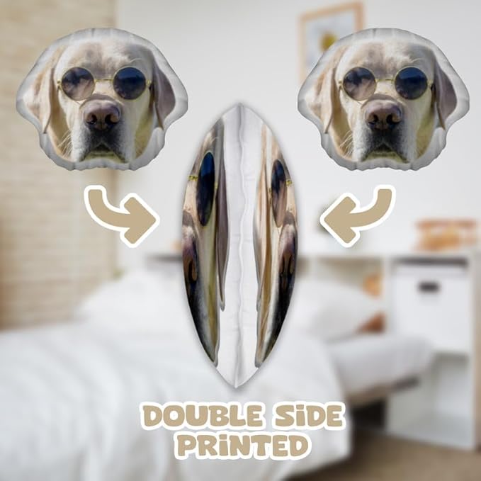 Custom Pet Pillow with Photo - Personalized Dog Cat Shaped Pillow - Personlized Pet Memorial Gifts for Loss of Dogs - Bereavement Gift for Dog Lover for Him or Her