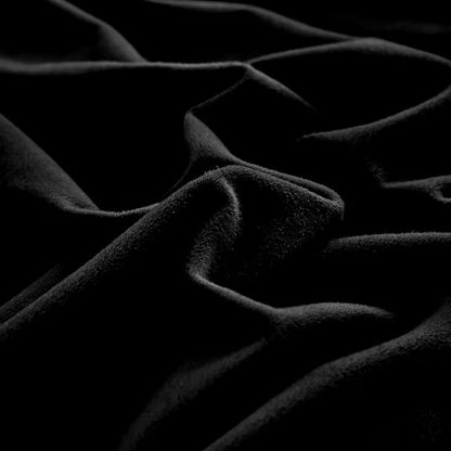 KAREVER Black Velvet Comforter Set - Queen Flannel Bedding Comforter Set 3 PCs Warm Soft Solid Black Queen Flannel Comforter Winter Blanket Set