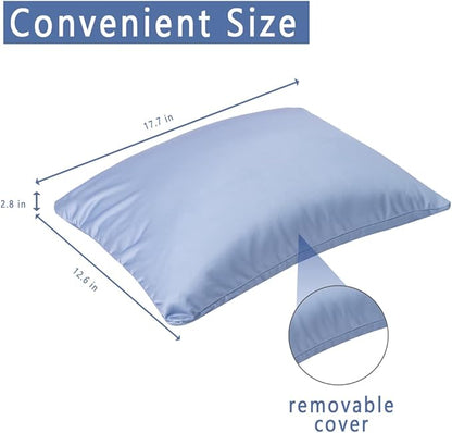 Microbead Throw Pillow Bedding Neck Pillows with Removable Cover, 16" x 12" Bed and Couch Decorative Pillow for Home Sofa Bedroom Fun Colors Support. Silky, Comfortable (Blueberry Color)