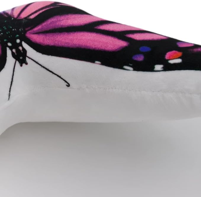 JWH Colorful 3D Butterfly Pillow Decorative Animal Throw Pillow Print Accent Pillow Stuffed Cushion for Bed Bedroom Couch Bedroom 13x18 Inch Purple Red