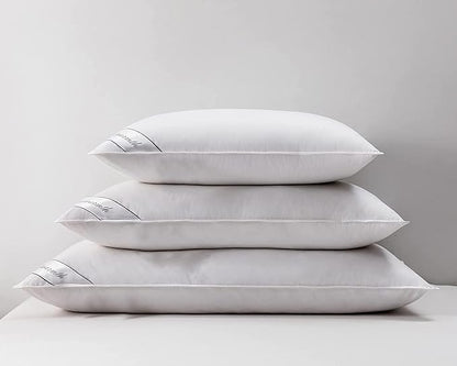 Goose Feathers Down Pillow for Sleeping,Hotel Collection Queen Size Soft Bed Pillow,100% Cotton Cover Queen Size (20X30IN) 1 Pack
