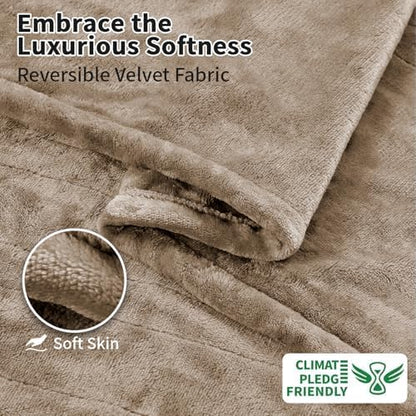 Electric Blanket Queen Size, Dual Control Heated Blankets (84"x90") 10 Heat Settings & 0.5-12H,Adjustable Timer, Cozy Velvet Reversible, Overheat Protection,ETL Certified, Machine Washable