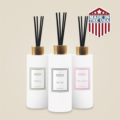 Coco by Stone 5oz Reed Diffuser (Black Currant) – Luxury Scented Oil Diffuser for Home Aromatherapy, Long-Lasting Vegan Fragrance, Elegant Home Décor and Air Freshener