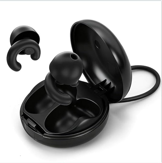 Noise Cancelling Ear Plugs for Sleep, Small Ear Fit - No-Pain for Side Sleepers, 33dB NRR Reusable Silicone One-Piece Design, 4 Sizes for Adults & Kids, Portable Case
