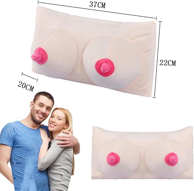 haozaikeji Boobs Breasts Pillow Cushion Funny Throw Pillow Novelty Relax Pillow Soft Memory Foam Sleep Pillow for Home Couples Bedrooms Decor