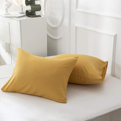Pureant Mustard Comforter Set Twin Dark Yellow Bedding Comforter Sets Solid Yellow Comforter for Women Girls Soft Turmetric Twin Size Comforter Sets Solid Ginger Blanket Durable