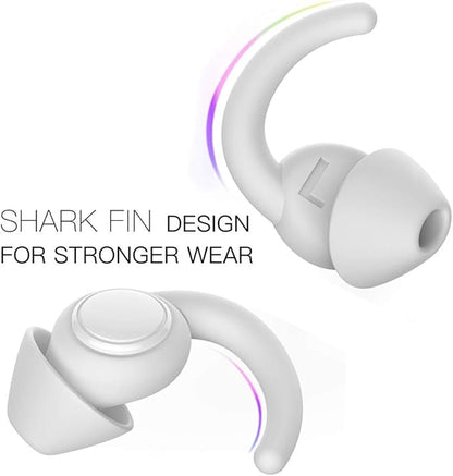 WUTAN Ear Plugs for Sleeping Noise Cancelling 14-38dB, Comfortable Soft Reusable Silicone Ear Plugs Noise Reduction Earplugs for Sleep Concert Work Airplane Travel (Blue White, S/L)