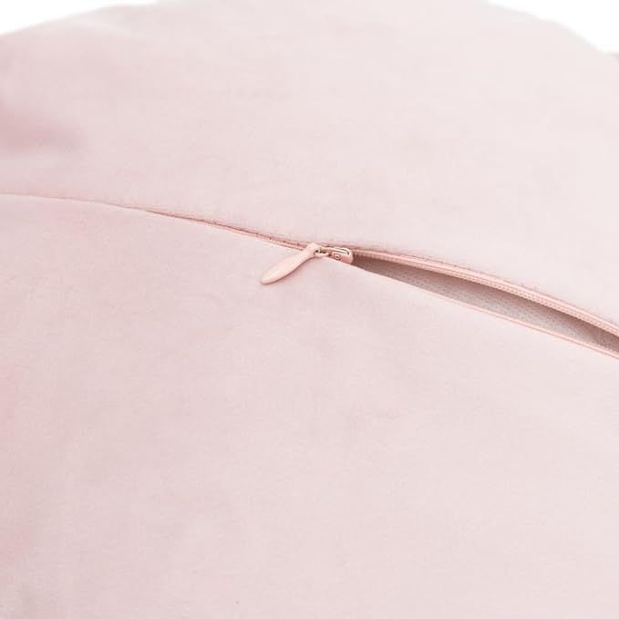 3D Blush Pink Flower Round Decorative Throw Pillow with Insert Soft Cute Floral Accent Pillow Cushion for Bed Couch Bedroom Living Room Nursery Boho Aesthetic Home Decor 12Inch Rose Gold