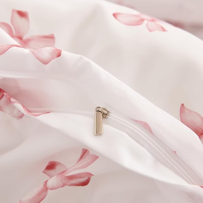 White Queen Comforter Set - Pink Bow Comforter Set Queen Size, Quilt Bedding Set 3 Pieces, Soft & Lightweight Comforter(90‘’ x 90‘’) for Girl All Season & 2 Pillowcases(30‘’x20‘’)
