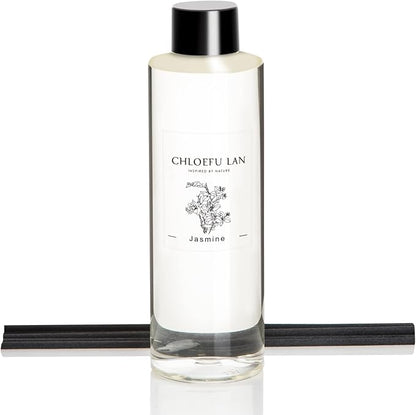 Chloefu LAN Jasmine Reéd Diffuser Refill Natural Essential Jasmine Oil 200ml/6.76 fl oz, Home & Office Decor Aromatherapy Diffuser Oil Gift Set