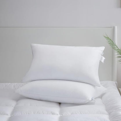 Acanva Bed Pillows 2 Pack Hotel Collection Luxury Soft Inserts for Sleeping-Breathable and Comfortable for Stomach Back Sleepers, Standard Size(Pack of 2), White