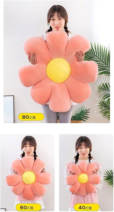 Flower-Shaped Cute Pillow, Flower Cushion, Reading Pillow and Leisure and Comfortable Pillow, Car Cushion (Green, 40cm*40cm)