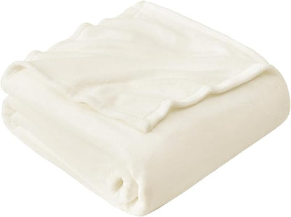Hansleep Fleece Beige Throw XL Blanket, Super Soft Flannel Fuzzy Plush Cozy Blanket for All Seasons, Beige, Throw XL 50x70 Inches