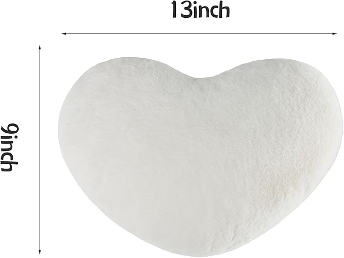 2PCS Throw Pillows Heart Pillow Home Decor Decorative Couch Pillows Bed Pillows Outdoor Pillows,White 9"*13"