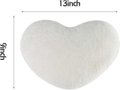 2PCS Throw Pillows Heart Pillow Home Decor Decorative Couch Pillows Bed Pillows Outdoor Pillows,White 9"*13"