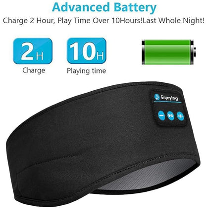 Wireless Bluetooth Sports Headband Headphones Ultra-Thin HD Stereo Perfect for Sleeping,Workout,Jogging,Yoga,Insomnia, Air Travel, Meditation Black