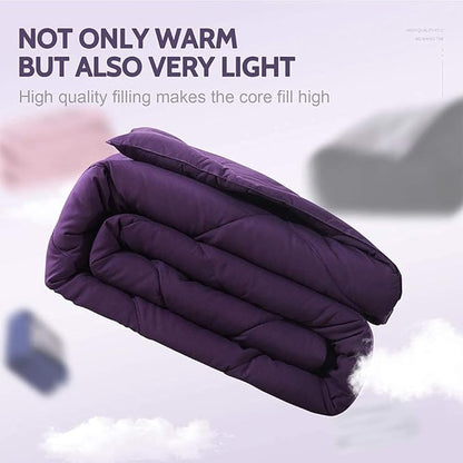 Decroom Lightweight California King Comforter Set with 2 Pillow Sham - 3 Pieces Set - Quilted Down Alternative Comforter/Duvet Insert for All Season - Purple - Cal King Size