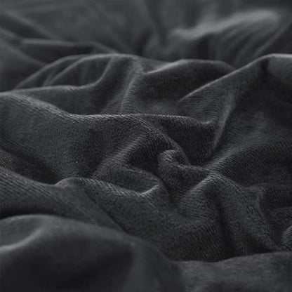 CLOTHKNOW Black Fluffy Queen Comforter Set Velvet Bedding Comforter Sets Soft Comforter Queen Black Comforter with 2 x Pillow Cases