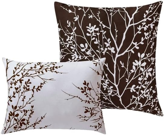 Spirit Linen 5 pcs Twin Comforter Set - Cozy Deep Sleep Microfiber Bedding Comforter Sets with Foliage Designed - Twin Bedding Sets with Pillow Shams (Chocolate, Twin)