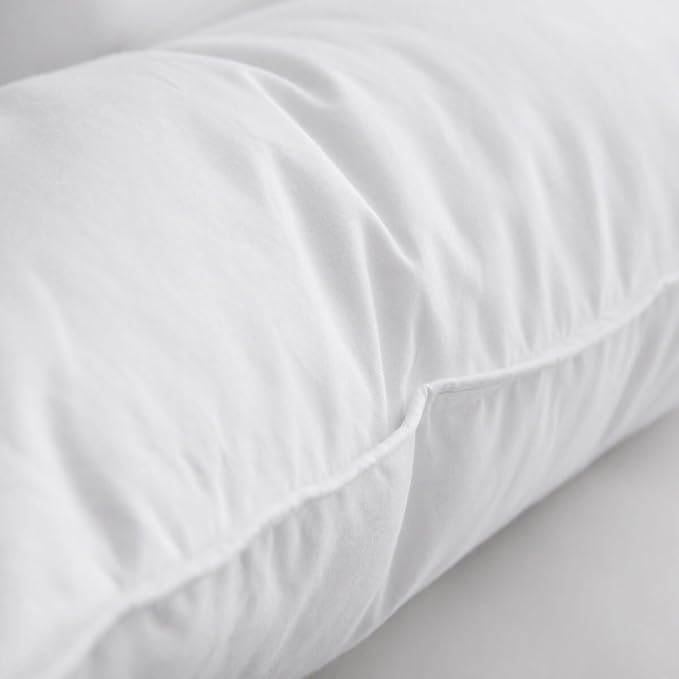 Luxury Feathers Down Pillow Standard Size, Hotel Quality Fluffy Bed Pillow, Soft Pillow for Sleeping, Organic Cotton Cover(20x26”, Pack of 1)