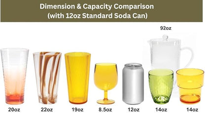 Pitcher with Lid and 4 Tumblers Set, 92oz Plastic Water Jug, BPA-Free Beverage Pitcher for Fridge, Large Drink Carafe for Party, Juice, Ice Tea, Sangria, Lemonade, (Set of 5 in Gift Box)