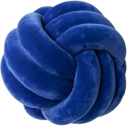 Knot Ball Pillows,Soft Round Knotted Pillow,Handmade Plush Throw Pillows Home Decoration Cushion Pillow for Sofa Bed Couch Floor(8.7 Inch,Klein Blue)