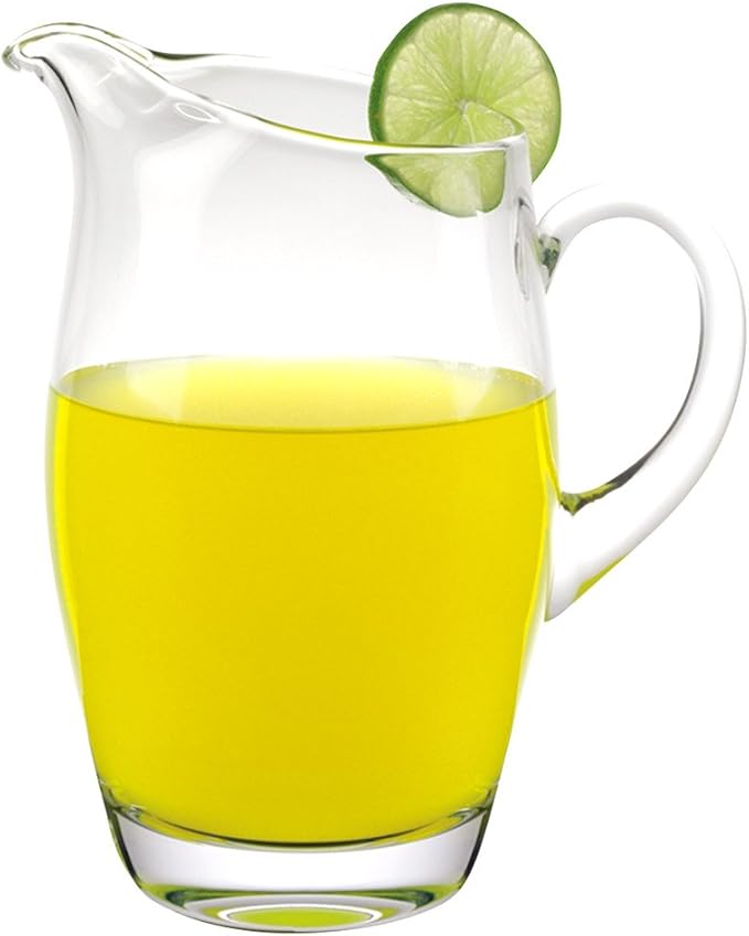 Badash Classic Crystal Glass Pitcher - 54 oz. European Mouth-Blown Barrel-Shaped Pitcher for Water, Iced Tea, Juice, Cocktails & More - Fine Quality Lead-Free Crystal