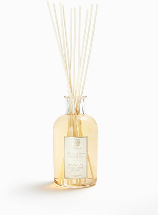 Antica Farmacista Home Ambiance Diffuser - Long-Lasting Reed Scent Diffuser - Luxury Room Freshener Gift - Damascena Rose, Orris & Oud, 16.9 fl oz