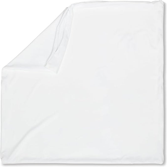 PILLOWY 16"x16" Throw Pillowcases (Cover Only) - 85/15 Nylon, Spandex - Luxurious, Silky, Stretchy & Soft - 1Pcs Solid Color - A Perfect Choice for Couch Chairs Sofa Bed Adult or Kids Bedroom, White
