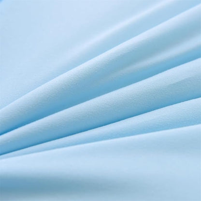 Holawakaka Light Blue Waterfall Ruffle Comforter Set Twin Size Multi-Layers Ruffled Shabby Chic 3PCS Bedding Set for Girls Women