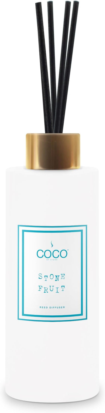 COCO by Stone 5oz Reed Diffuser (Stone Fruit) Luxury Scented Oil Diffuser Aromatherapy, Reed Diffusers for Home, Diffusing Oil Fragrance,Fragrance Products, Reed Diffusers for Home, Vegan