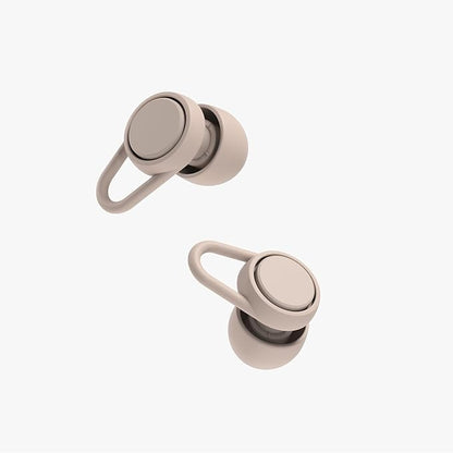 Hears Plus Ear Plugs for Noise Reduction - Patented Reusable Concert Earplugs, 25dB SNR Sound Reduction, Hypoallergenic for Musicians, Motorcycle and Sleeping with 4 tip Sizes - Sienna Dust