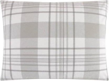 Dearfoams Super Soft 100% Cotton Comforter Set, Grey Plaid, Full,Queen