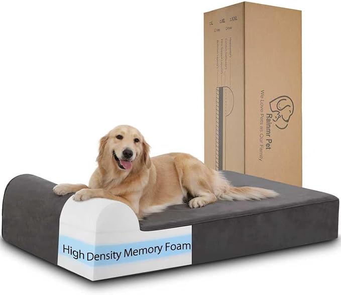 Orthopedic Dog Beds for Large Dogs, 7" Memory Foam Dog Beds with Waterproof Liner, Durable Microsuede Cover, Removable and Washable, Nonskid Bottom, 60"x48"x7" XXL Grey
