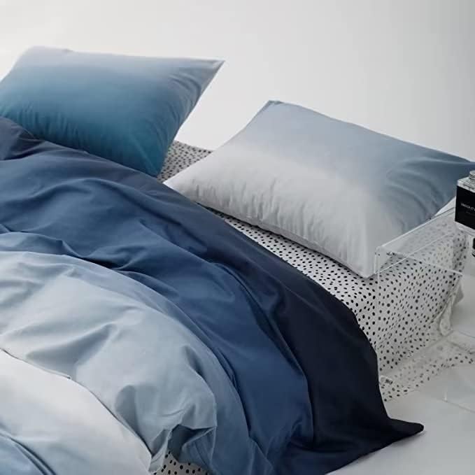 Houseri White and Blue Comforter Set Twin Gradient Blue Comforter Bedding Sets Twin Size, 3-blue Gradient, Twin(68''*90''-Comforter)