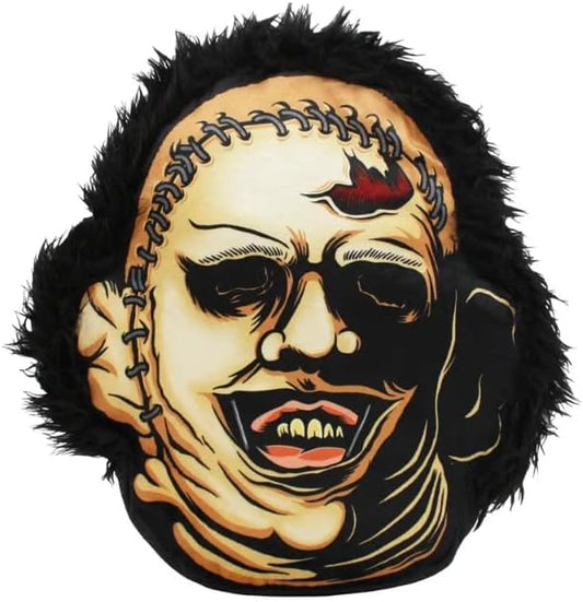 Creepy Co. Leatherface Texas Chainsaw Plush Cushion Horror Throw Pillow Polyester, Beige, 31863676502083
