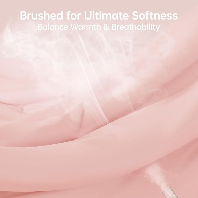 MUXHOMO Full Comforter Sets, All Season Ultra Soft Down Alternative Bedding - 3 Piece Lightweight Bed Set Includes 1 Comforter (82"x86") and 2 Pillow Shams (20"x26"), Blush