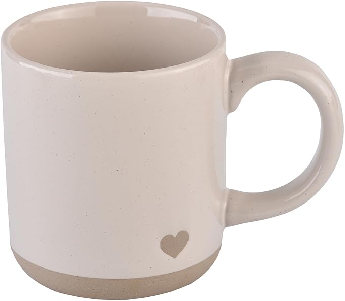 Sweet Water Decor Heart Stoneware Coffee Mugs - 14Oz Cute Coffee Mugs for Hot and Cold Drinks - Dishwasher and Microwave Safe - Gift for Special Someone - Ideal for Espresso & Tea Lovers