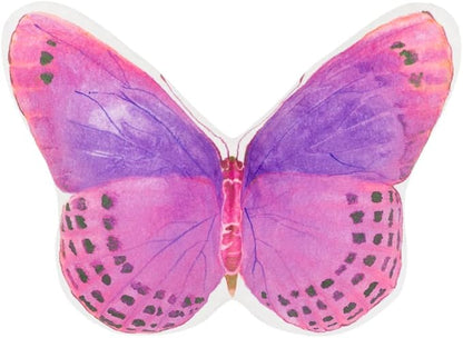 JWH 3D Butterfly Neck Pillow Decorative Car Travel Desk Neck Support Pillow Print Cushion Plane Trip Pillow 8x12 Inch Hot Pink