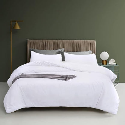 Houseri White Comforter Set Cal King 3 Piece Comforter California King Size Solid Color Bedding Sets Cali King All White California King Comforter