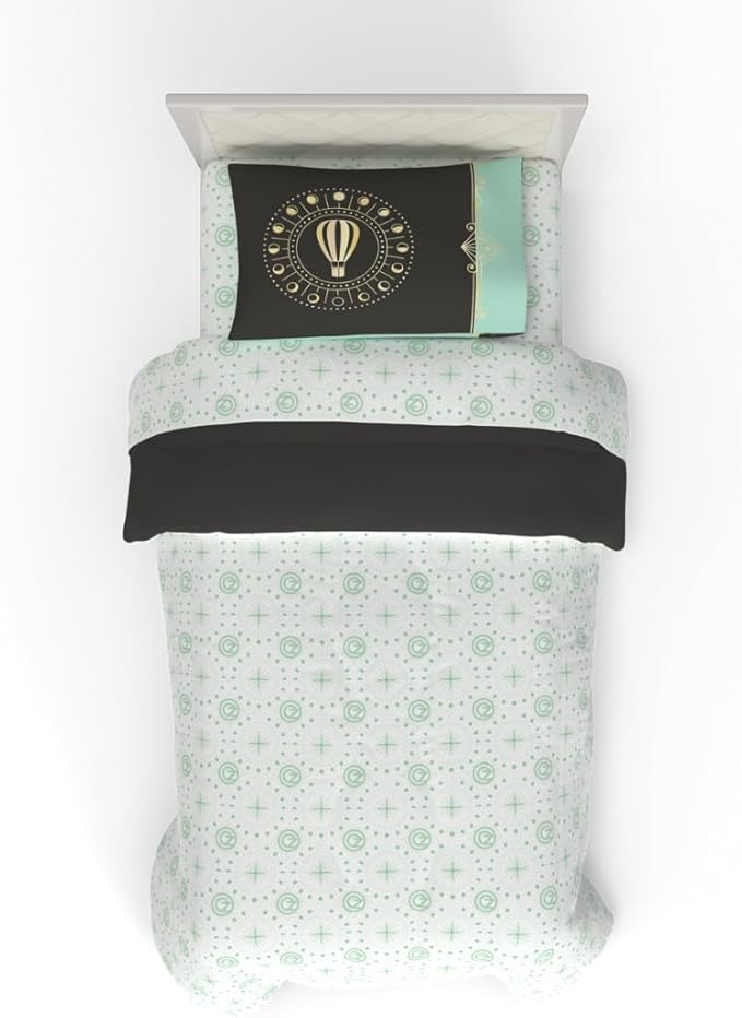 Collectibles Wicked Elphaba and Glinda Bedding 4 Piece Super Soft Reversible Comforter and Sheet Set, Twin, (Officially Licensed Product) by Franco