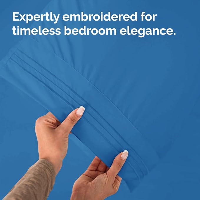 Queen Pillow Cases Set of 4 - Ultra Soft Hotel Quality Pillowcase Covers - Comfy, Cozy & Wrinkle Free - Shrink, Stain & Fade Resistant - Machine Washable Pillow Protectors - 4 Piece Set - Royal Blue