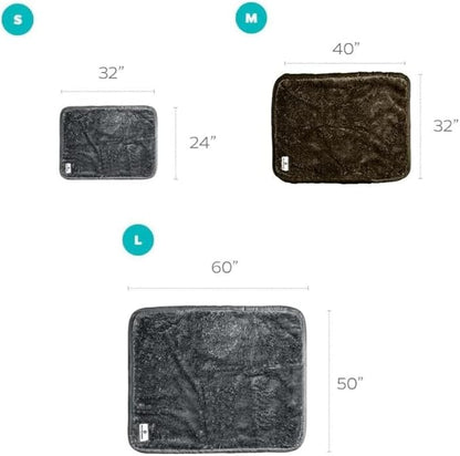 Pet Parents Pawtect Premium Waterproof Cat & Dog Blanket with WickQuick & Sherpup Technology, Puppy & Cat Blanket, Slate 50x60
