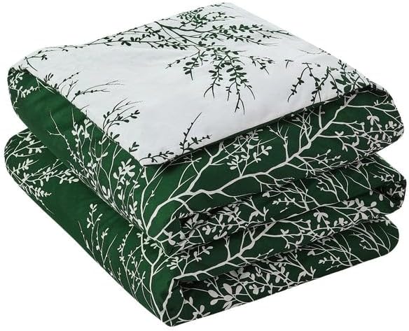 Spirit Linen 5 pcs Twin Comforter Set - Cozy Deep Sleep Microfiber Bedding Comforter Sets with Foliage Designed - Twin Bedding Sets with Pillow Shams (Hunter, Twin)