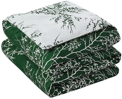 Spirit Linen 5 pcs Twin Comforter Set - Cozy Deep Sleep Microfiber Bedding Comforter Sets with Foliage Designed - Twin Bedding Sets with Pillow Shams (Hunter, Twin)